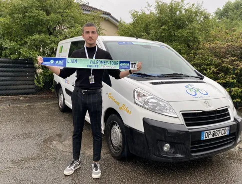 Loïc, en stage au Comité Départemental de l'Ain de Cyclisme